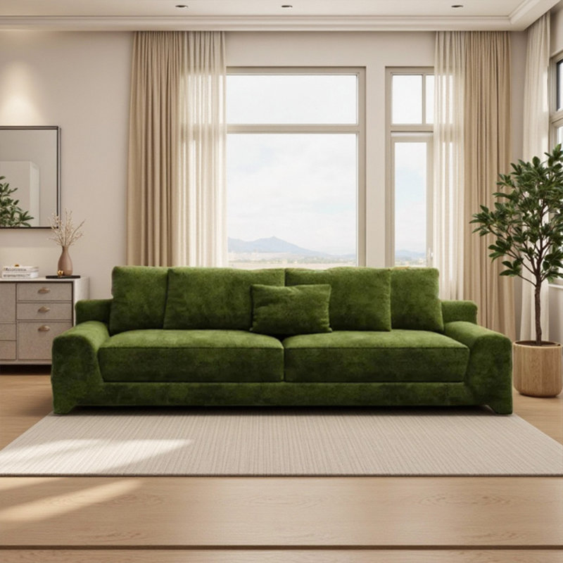 Canapé moderne en chenille Atrovirens - Confort supérieur