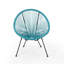 Ensemble de 2 chaises d'extérieur bleu sarcelle en faux rotin (polyéthylène), structure en acier, tissage hamac