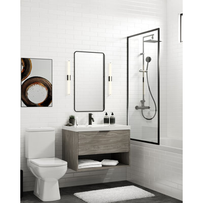 Modo 36" W Wall Mounted Single Bathroom Vanity
