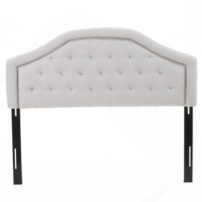 Tufted Upholstered Headboard Queen Size, Solid Wood Head Board With Durable Metal Legs, Adjustable Height Queen Headboard With Nailhead Trim In Bedroom