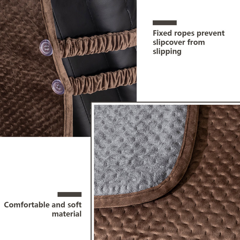 Box Cushion Recliner Slipcover, 96" H x 25" W x 20" D, Chocolate Velvet