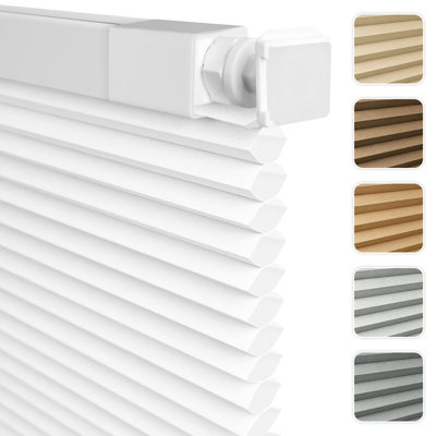 Store alvéolaire sans fil, sans perçage, filtrant la lumière, 60 cm (L) x 91 cm (H), blanc, installation à l'intérieur d'un cadre de fenêtre de 61 cm x 91 cm, store à structure en nid d'abeille