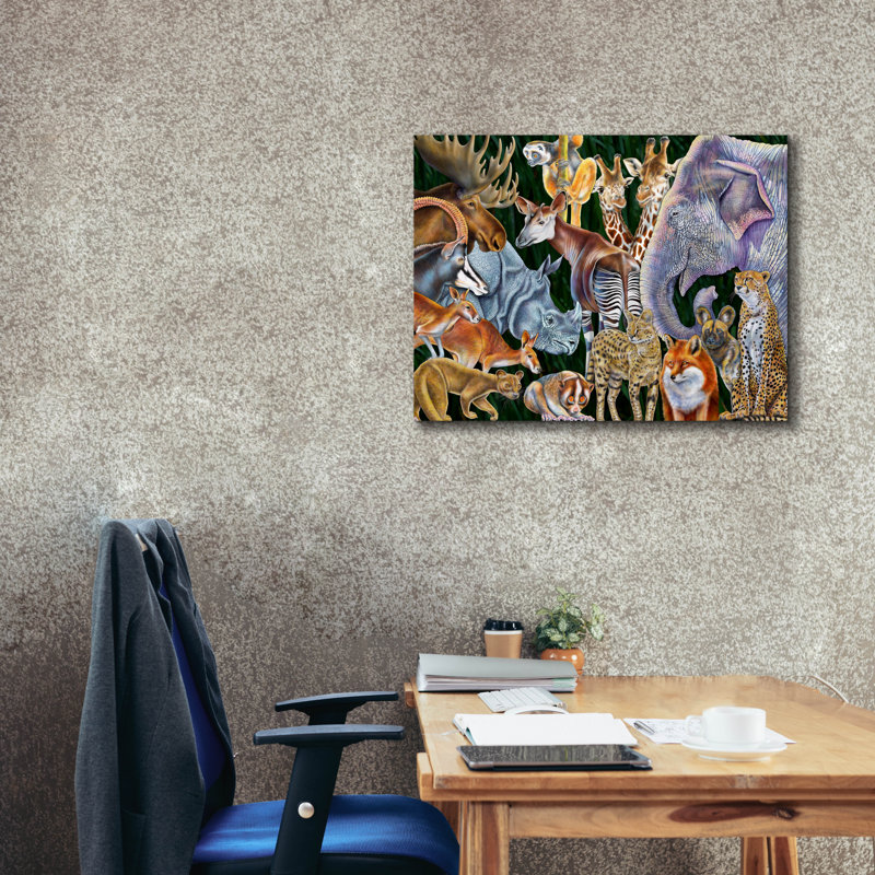  «Animaux du monde» par Tim Jeffs, art mural sur toile, 34 po x 26 po, H 26 po x l 34 po
