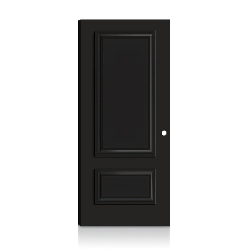 Dalle de porte intérieure en composite 2 panneaux droite et ignifuge résistante au feu Palazzo, 80 x 32, Noir, Oui