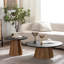 Table basse ronde en bois à piédestal robuste pour salon facile à assembler-131261667