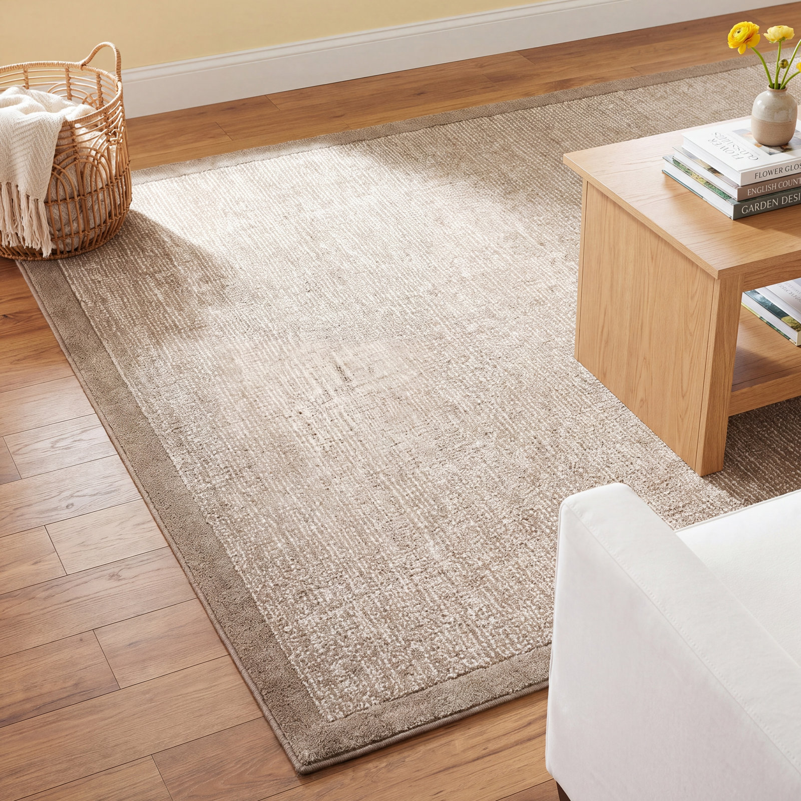 Henley Ivory / Brown Area Rug, Rectangle 8'6" x 11'6"