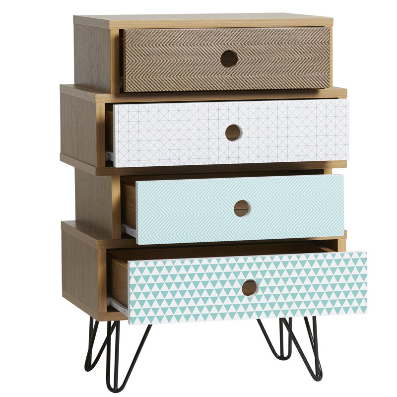 Jenifer 40cm W Metal Bedside Table