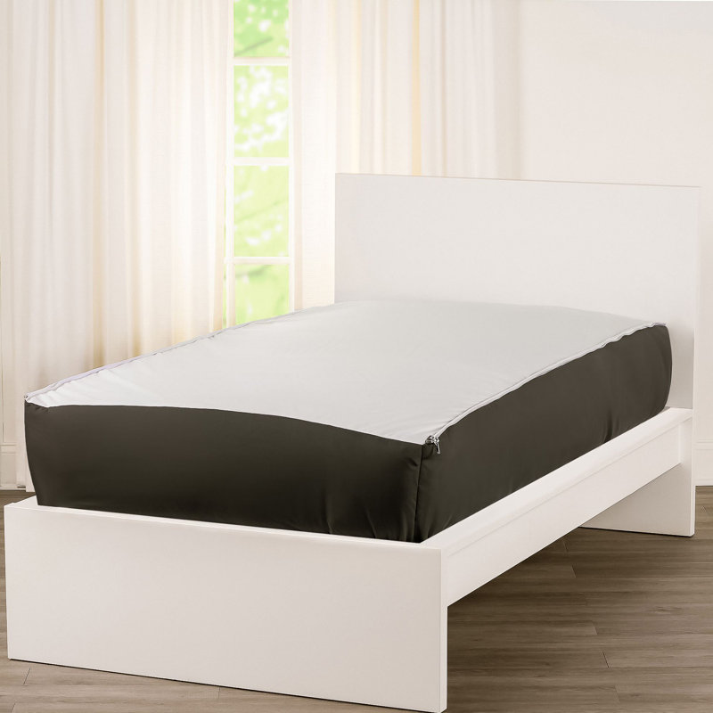 Twin Black Metal Frame Upholstered Platform Bed with Microfiber