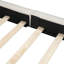 Grand lit plateforme tapissier beige avec structure solide pour un lit confortable et élégant en velours