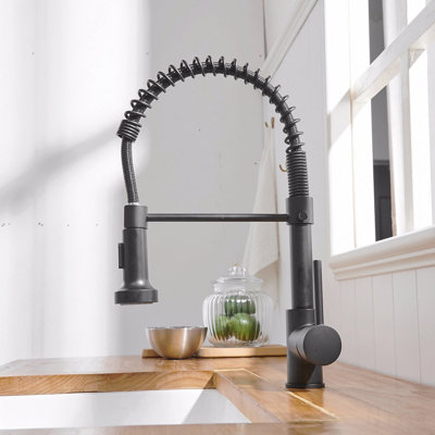 Robinet d'évier de cuisine à poignée simple avec douchette extractible