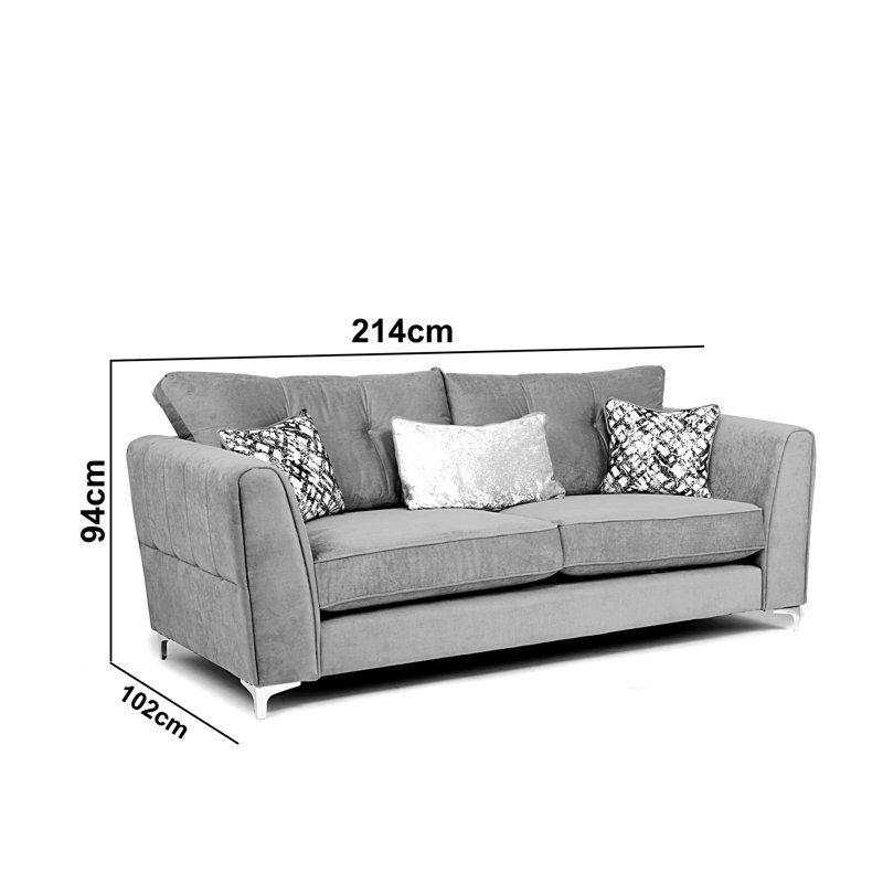 Sofa, Grey, Silver