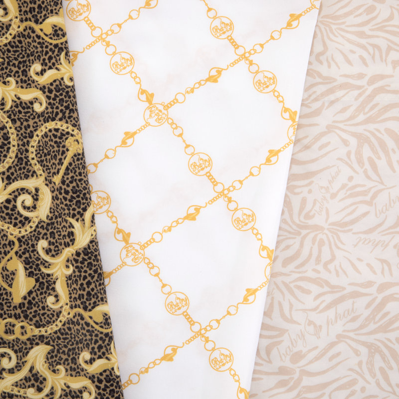 Baby Phat Microfiber Sheets with Extra Pillowcases, Queen, Chain Trellis Ivory