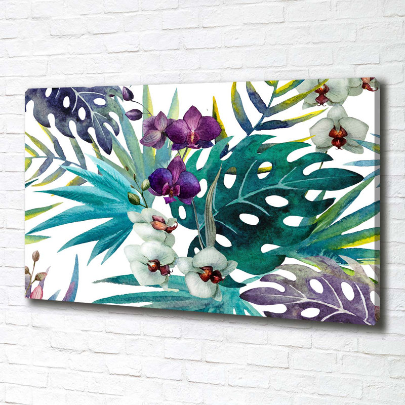 Tropical Flowers - No Frame Print on Canvas