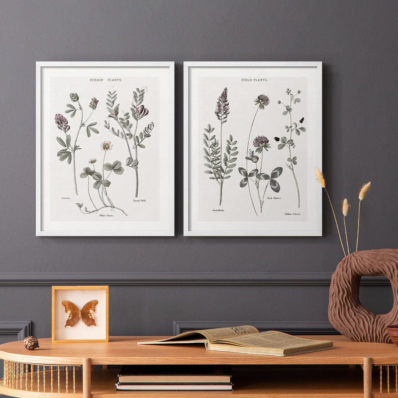 Reproduction encadrée multi-botanique I-Premium - prête à être accrochée - aucun clou requis - aucun clou requis, Blanc