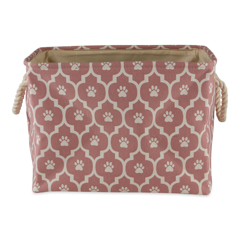 Panier en tissu Lattice Paw, H 12 po x l 16 po x P 10 po, Ros