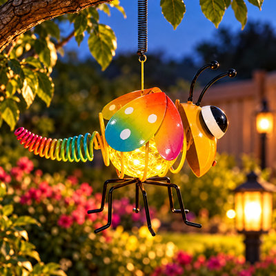 Luminaire solaire suspendu jaune Firefly