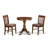 3 Piece Dinette Set for Small Spaces Contains a Round Dining Table with Pedestal and 2 Linen Fabric Dining Room Chairs, 30x30 Inch, Mahogany-1260750294-1329530062