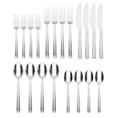 Cambridge Henrietta Hammered Mirror 20-Piece Flatware Set