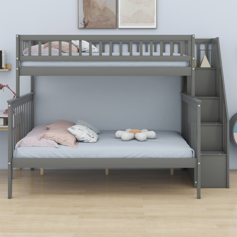 Crowden Kids Twin Over Full Bunk Bed, Gray