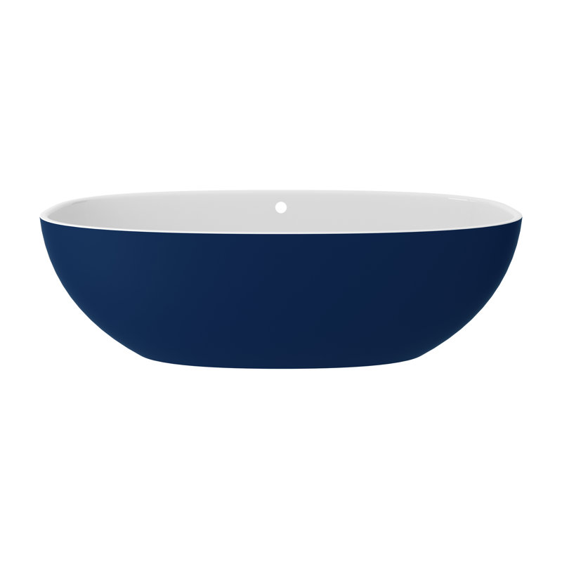 Barcelona Freestanding Soaking Bathtub, Sapphire Blue, 70" L x 34" W