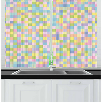 Geometric Pointed Kitchen Curtain