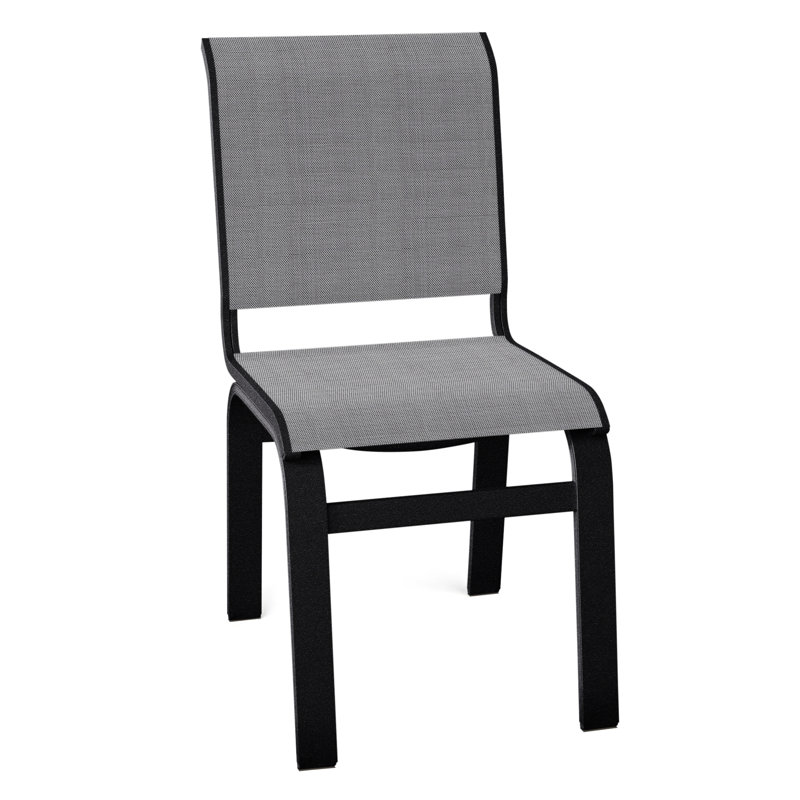 Chaise d'appoint de salle à manger Hiraku, Titane Sunbrella®, Noir texturé