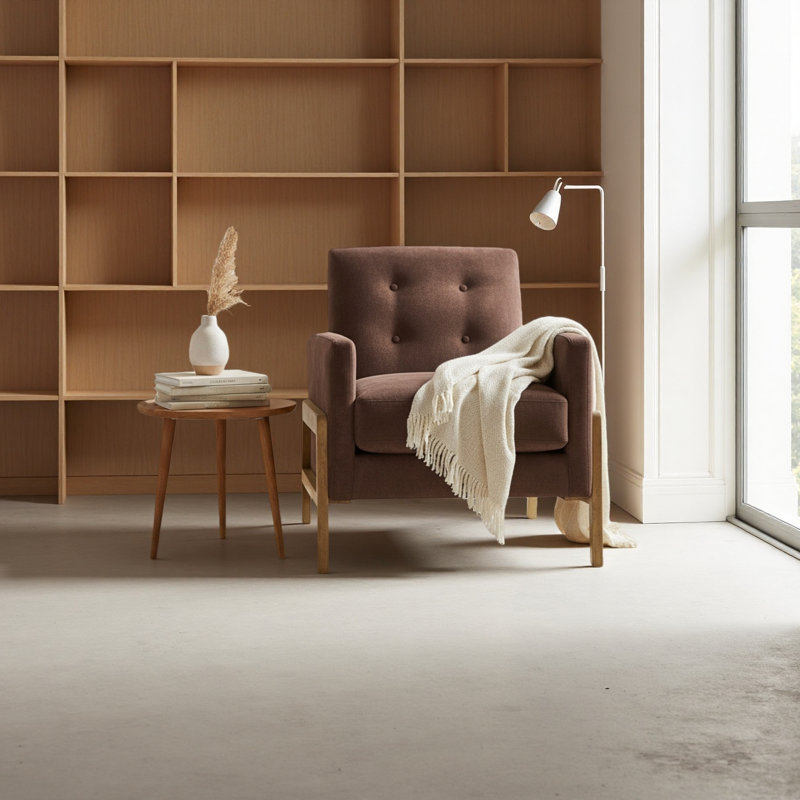 Fauteuil d'appoint capitonné, Espresso