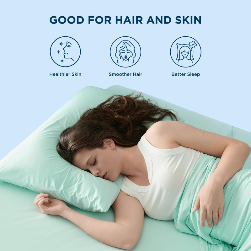 Bedsure Cooling Pillow Cases for Hot Sleepers, Green, Queen Pillow Case 