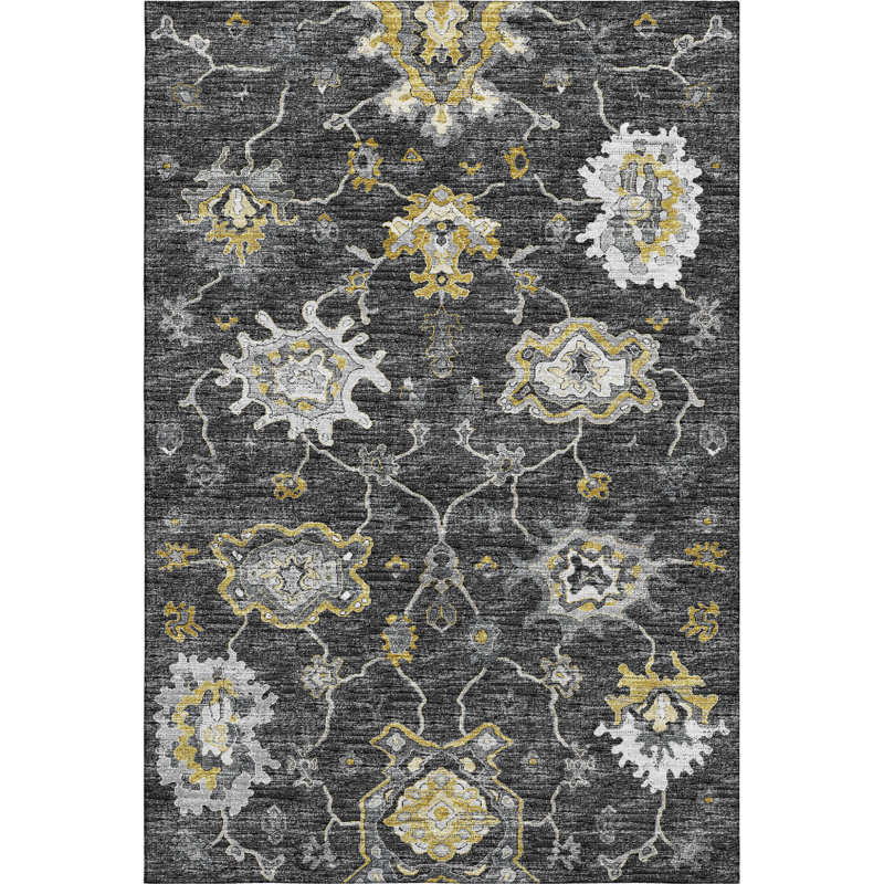 Ellenmarie Area Rug with Non-Slip Backing, Rectangle 5' x 7'6"