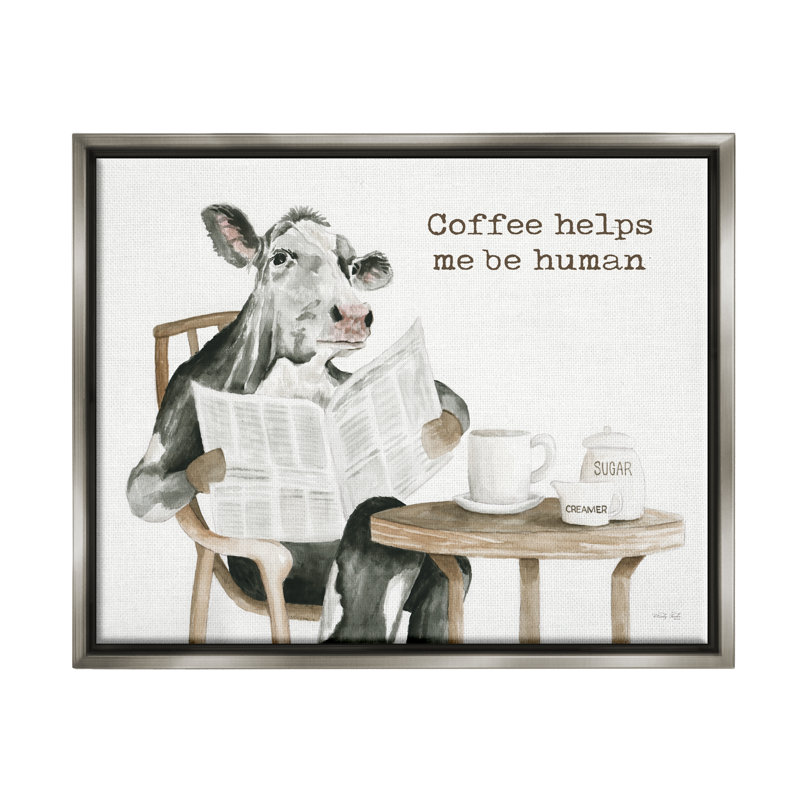 «Happy Morning Coffee», phrase encadrée sur bois par Cindy Jacobs, impression, H 25 po x l 31 po x P 1,7 po