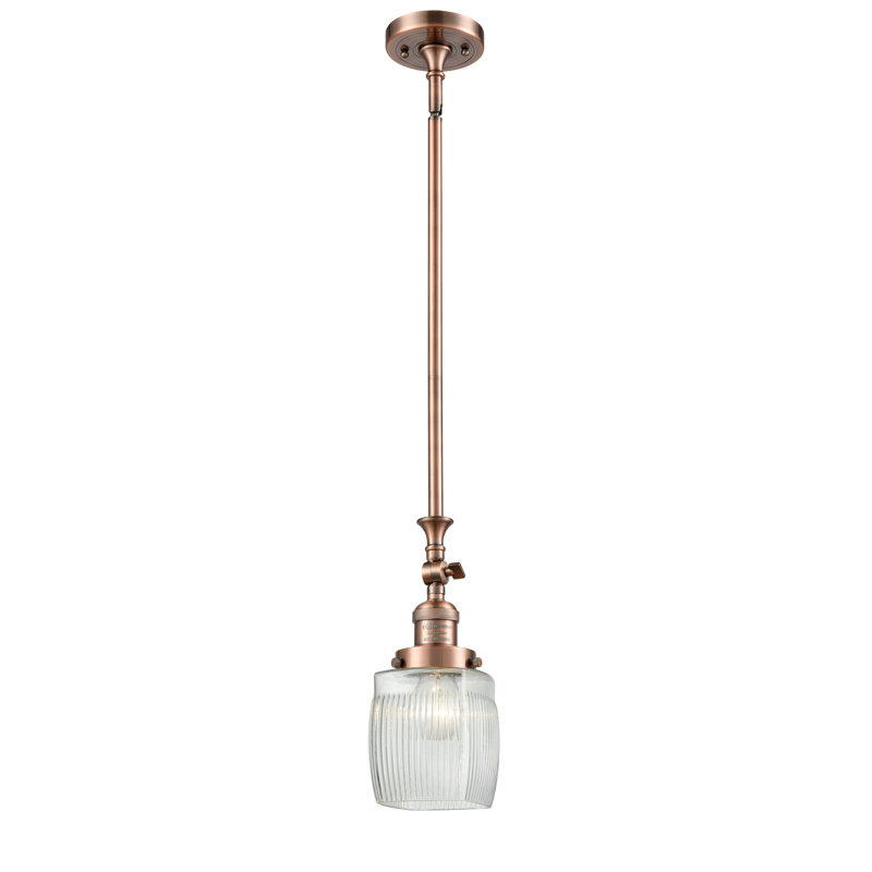 Saroyan 1 - Light Single Pendant, No Bulb Included, Clear, Antique Copper