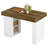 55-Inch Farmhouse Stationary Kitchen Island Table with Large Countertop, Counter Height Home Bar Table for Kitchen, Dining Room, Rustic Brown & White