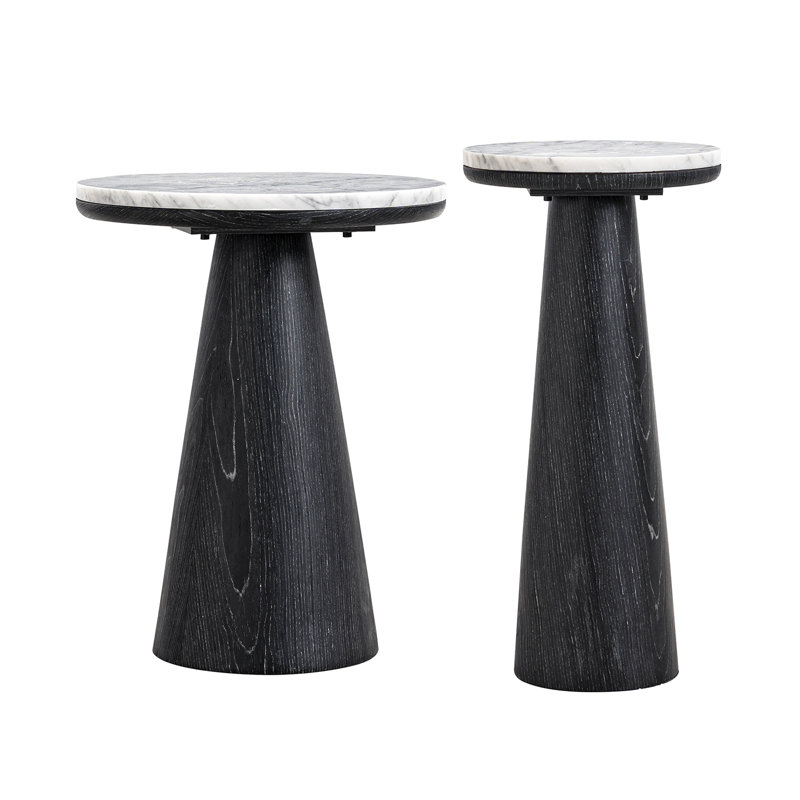Manila 2-Piece Living Room Set With End Table, White/Gray, Black