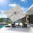 Rocshelle quare Right-left Tilt Cantilever Umbrella with Base and 360-degree Rotation-225910566-248276125