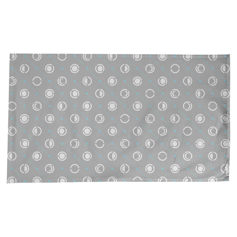 Classic Moon Phases Tablecloth, Gray/Teal/White