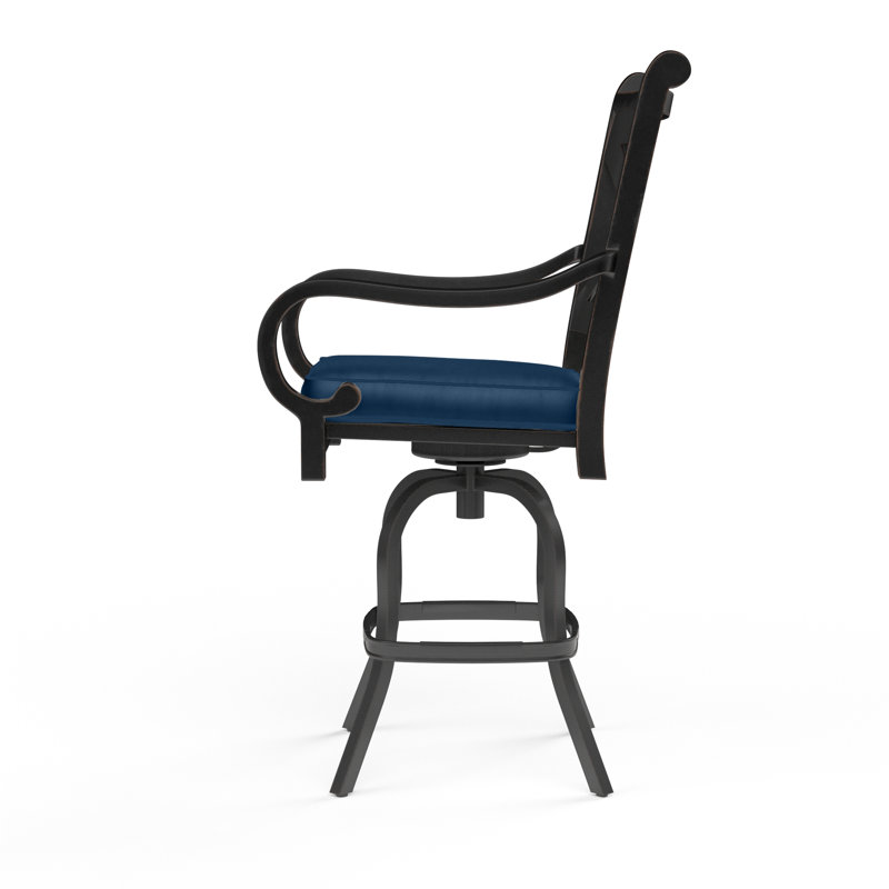 Monterey Outdoor Bar Stool, Echo Midnight Sunbrella®, Bar Stool (30" Seat Height)