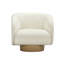 Fauteuil d'appoint pivotant en velours crème Glaser
