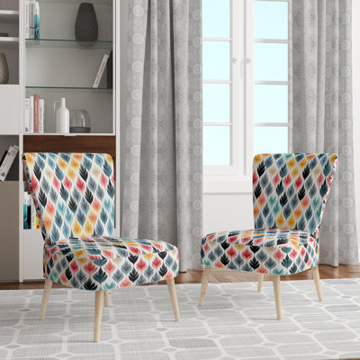 Botanical Scandinavian Shapes - Chaise d'appoint rembourrée moderne et contemporaine