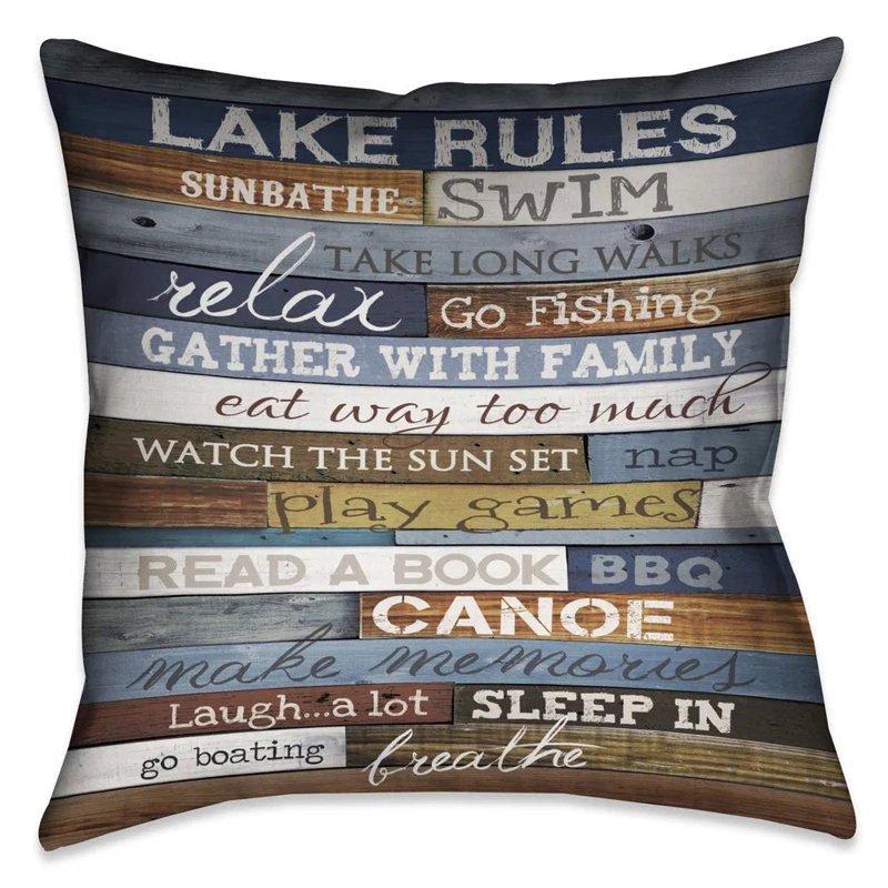  Lake Rules Indoor Throw Pillow