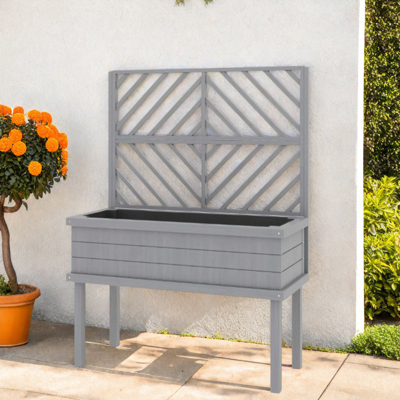 Jardinières rustiques en bois avec treillis, spacieuses surélevées pour le jardin