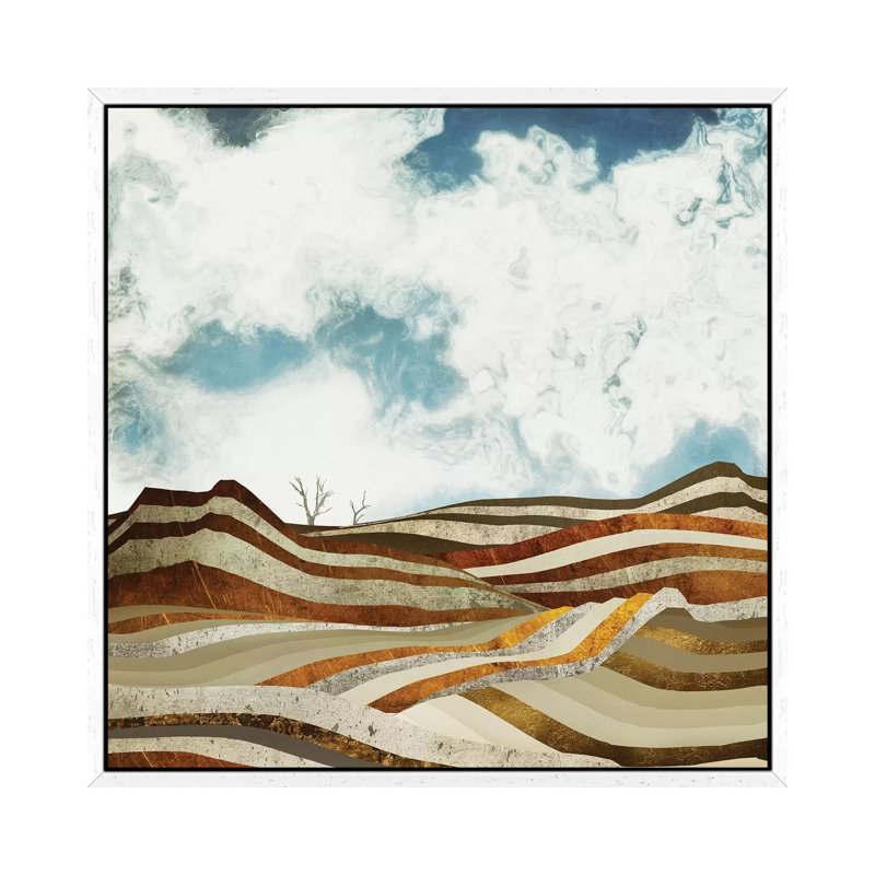 Desert Calm - Print on Canvas, 45.72 cm H x 45.72 cm W, White Framed