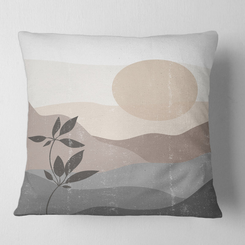 Housse et insert de coussin Minimalist Mountain Landscape at Sunset, 16" x 16"