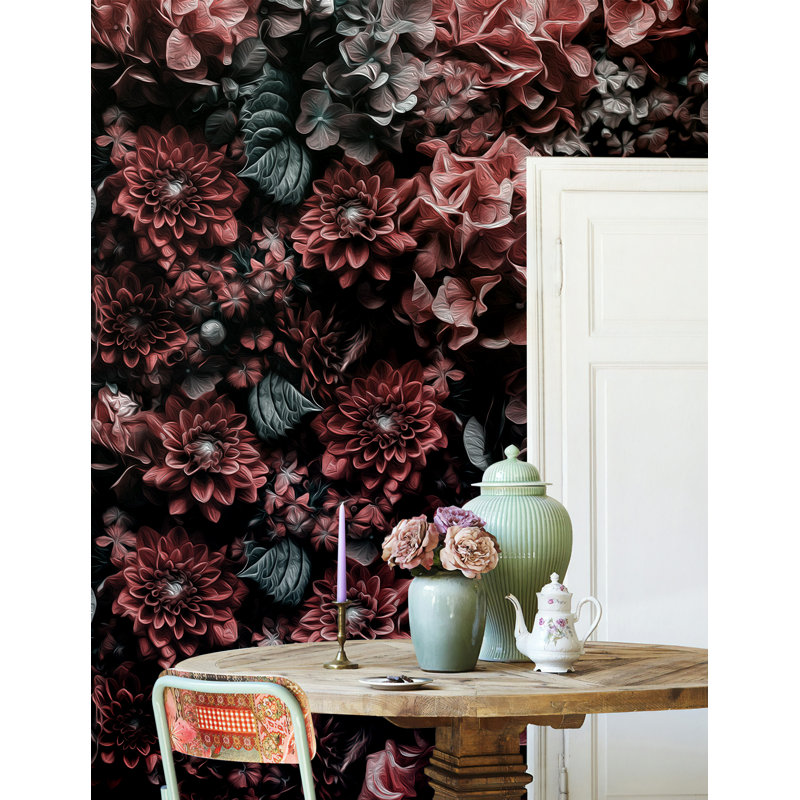 Murale hortensia floral Kathryn, L 75 po x L 49 po