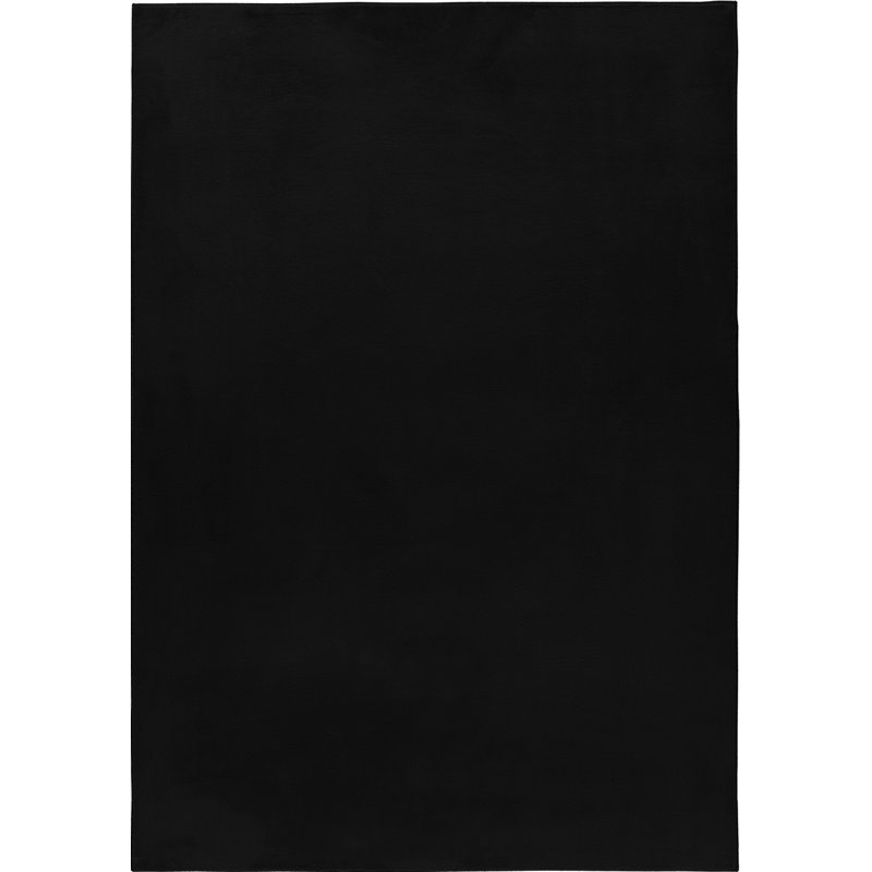 Solid Colour Knitted Area Rug, Runner 60 x 200 cm, Black