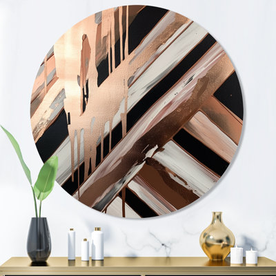 Rosegold Embracing Essence Of Lines II Abstract Wall Decor on Metal