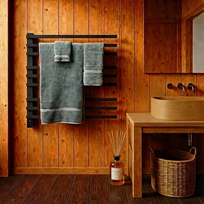 Electric Towel Warmer for Bathroom, Heated Towel Rack With Timer