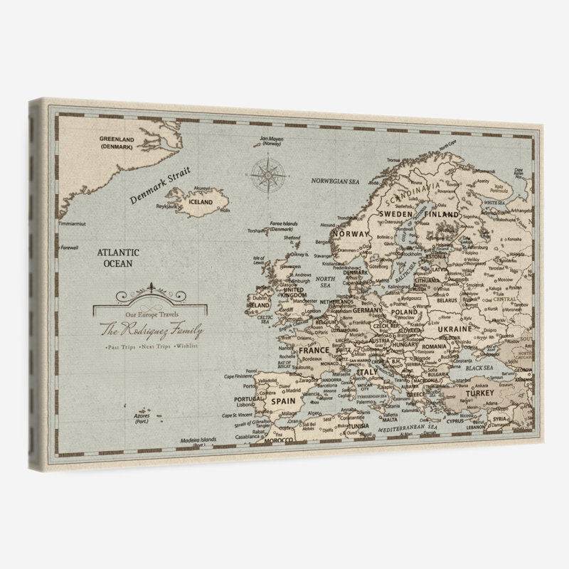 Carte Europe III avec punaise personnalisée, H 16 po x l 24 po, Oui