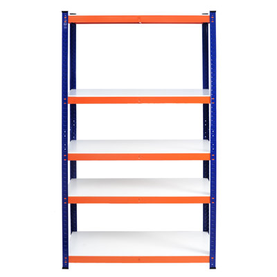 71" Tall Metal Storage Shelves - Heavy Duty, 35.4" Wide X 15.87" Deep, For Garage, Pantry, Closet, Kitchen, Warehouse, Basement, Living Room Orange High Shelf Pantry Blue