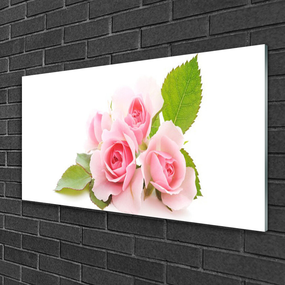 Glasbild Roses Floral