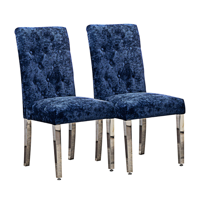 Chaise d'appoint rembourrée (ensemble de 2), Bleu
